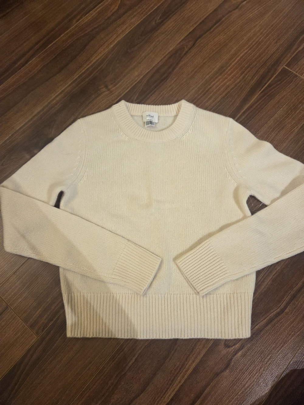 Wilfred Cashmere 100% Sweater - Ivory Cream Crewneck (Aritzia)